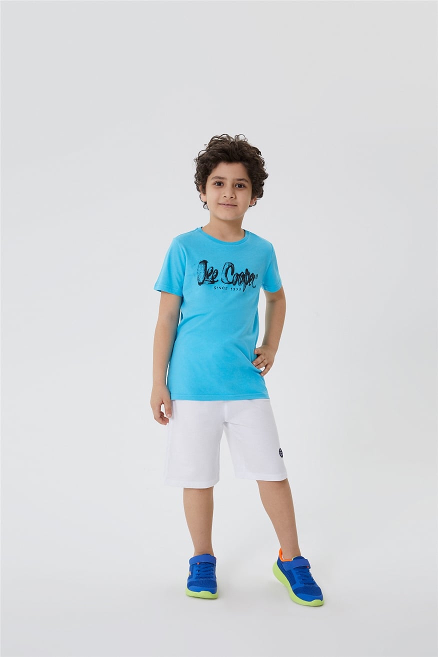Drawinglogo Erkek Çocuk O Yaka T-Shirt Turkuaz