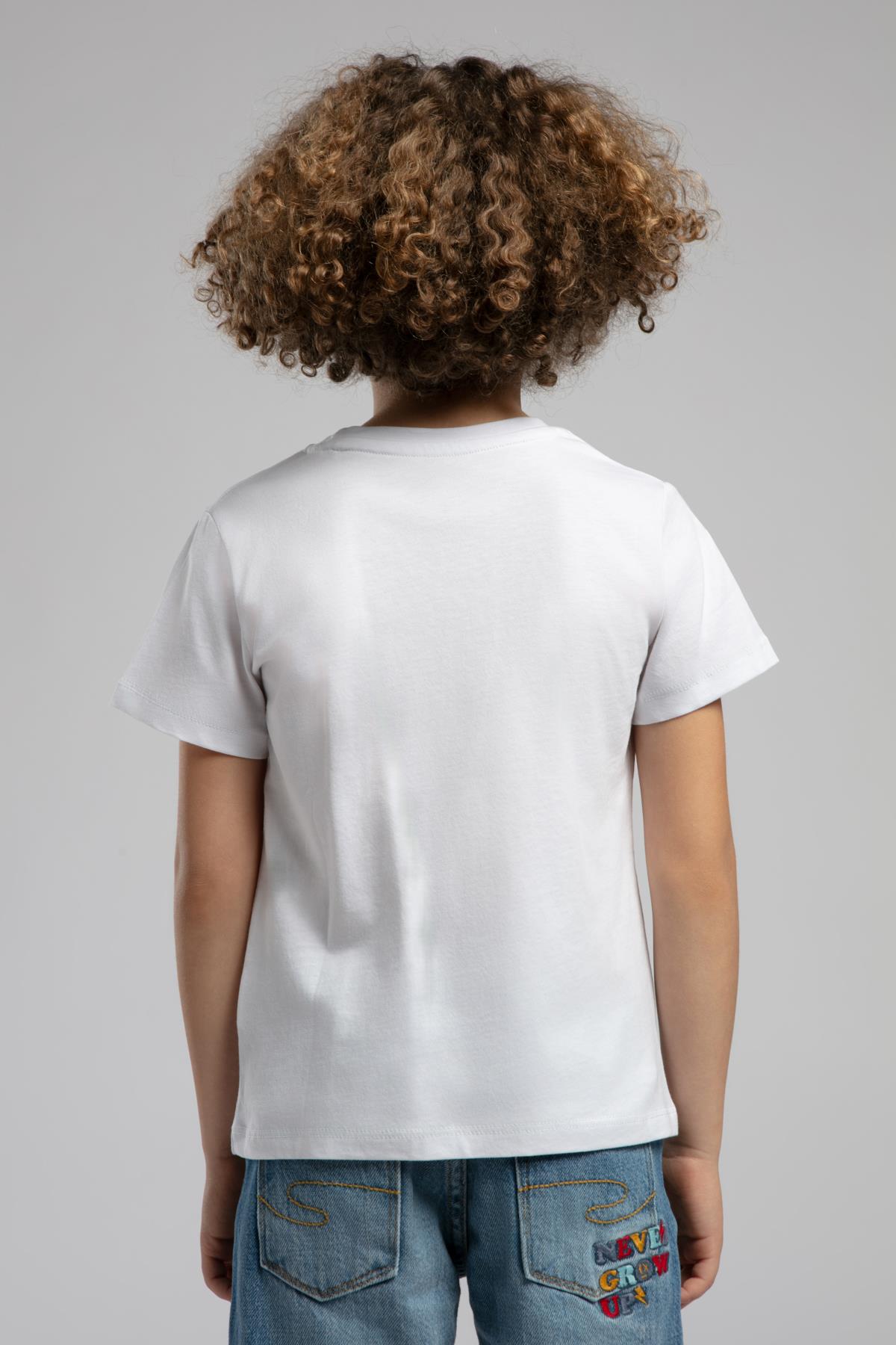 Drawinglogo Erkek Çocuk %100 Pamuk T-Shirt Beyaz-L