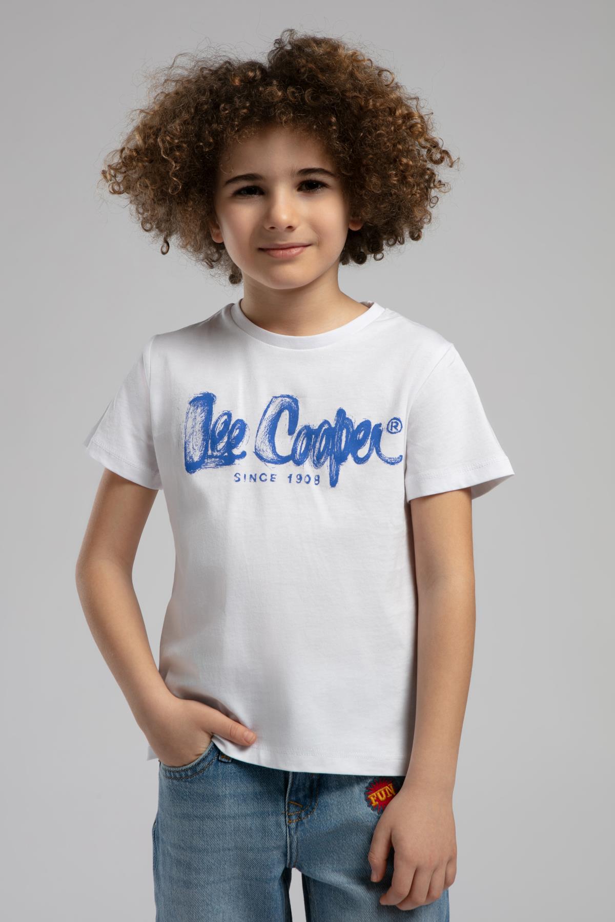 Drawinglogo Erkek Çocuk %100 Pamuk T-Shirt Beyaz-L