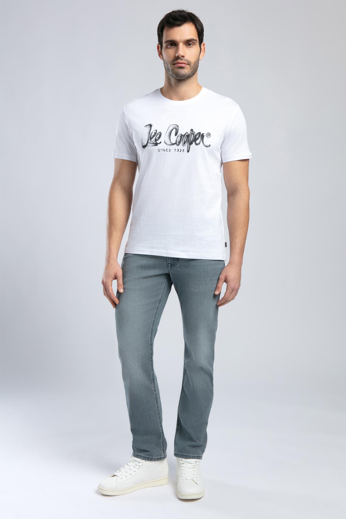 Drawinglogo Erkek %100 Pamuk O Yaka T-Shirt Beyaz
