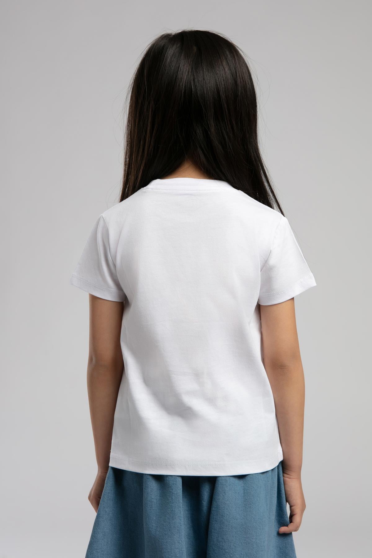 Dreams Kız Çocuk %100 Pamuk T-Shirt Beyaz