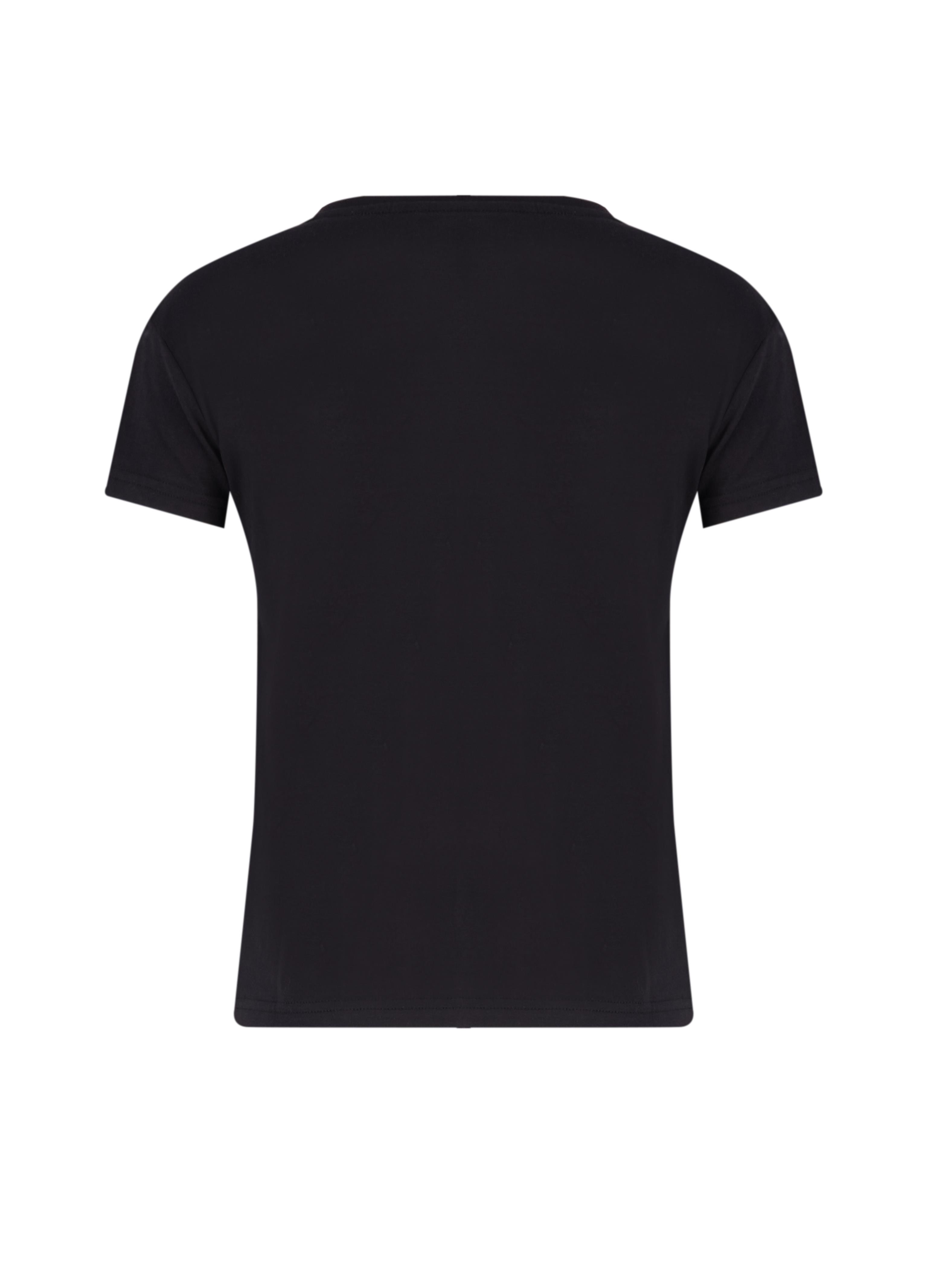 Elisa Kadın %100 Pamuk Bisiklet Yaka T-Shirt Siyah