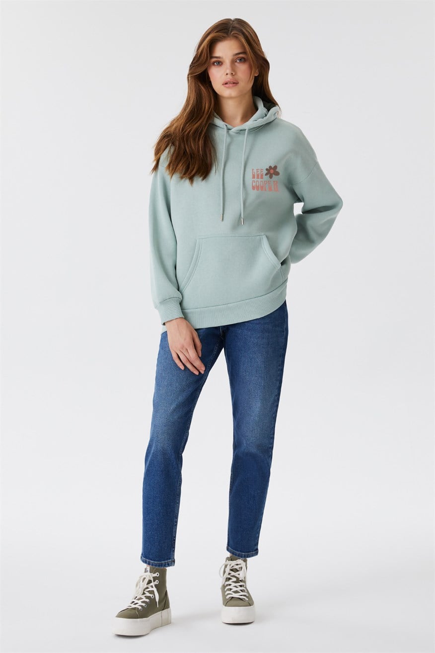 Ella Kadın Kapüşonlu Sweatshirt Mint