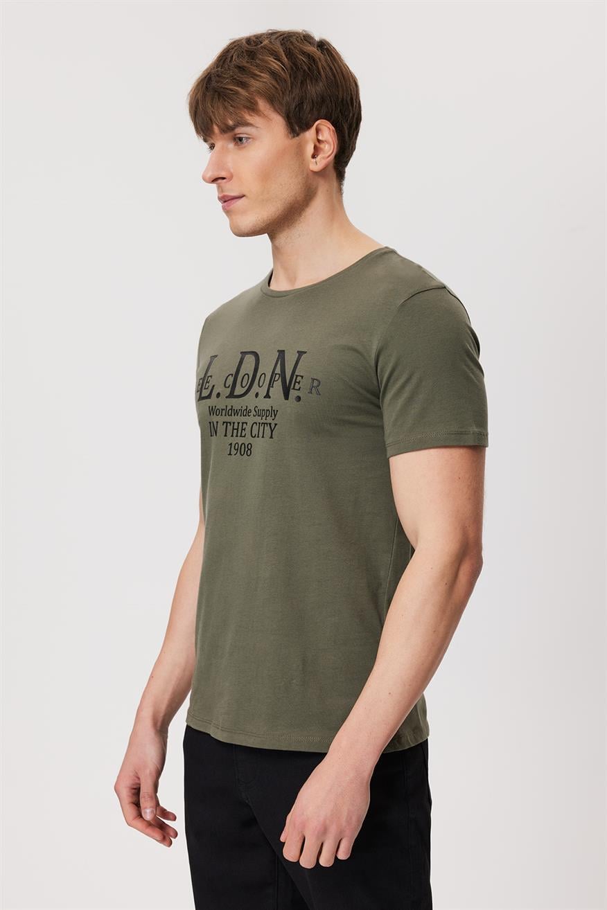 Ellery Erkek %100 Pamuk O Yaka T-Shirt Haki