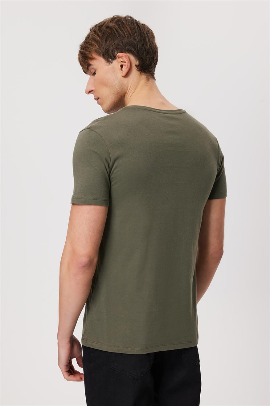 Ellery Erkek %100 Pamuk O Yaka T-Shirt Haki