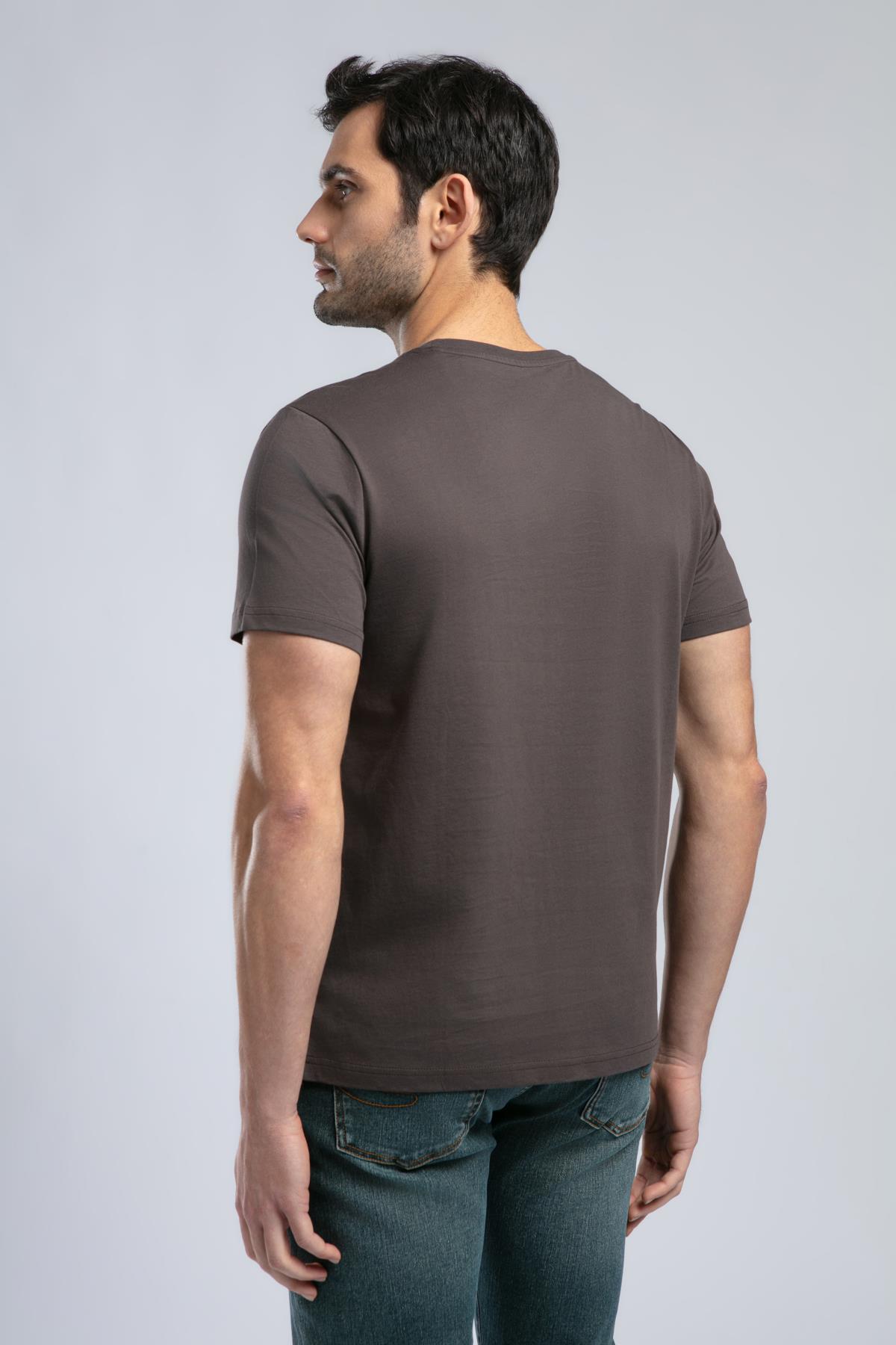Elvis Erkek %100 Pamuk O Yaka T-Shirt Kahve