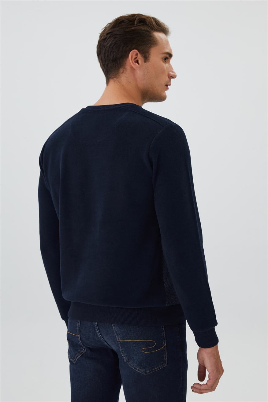 Ethan Erkek O Yaka Sweatshirt Lacivert-Antrasit
