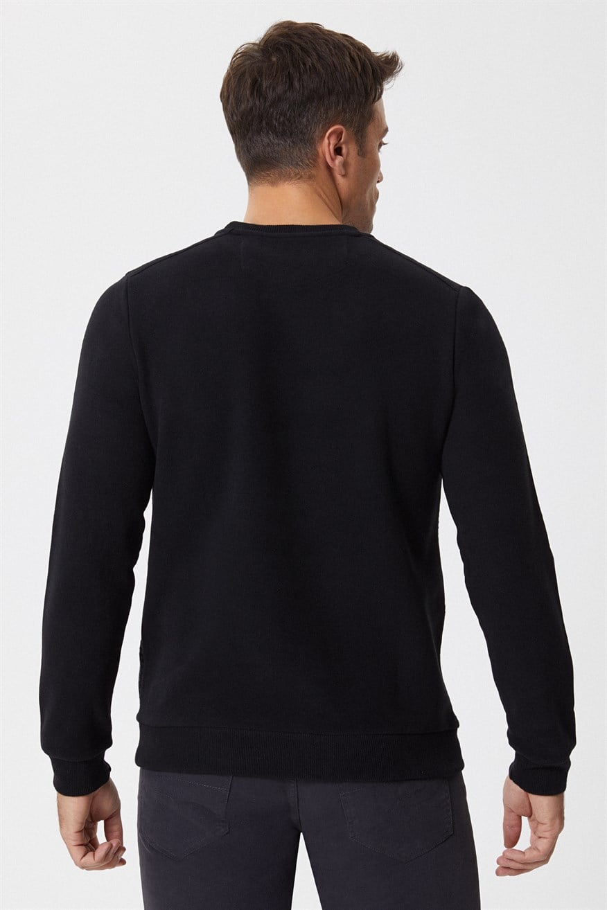 Ethan Erkek O Yaka Sweatshirt Siyah-Antrasit