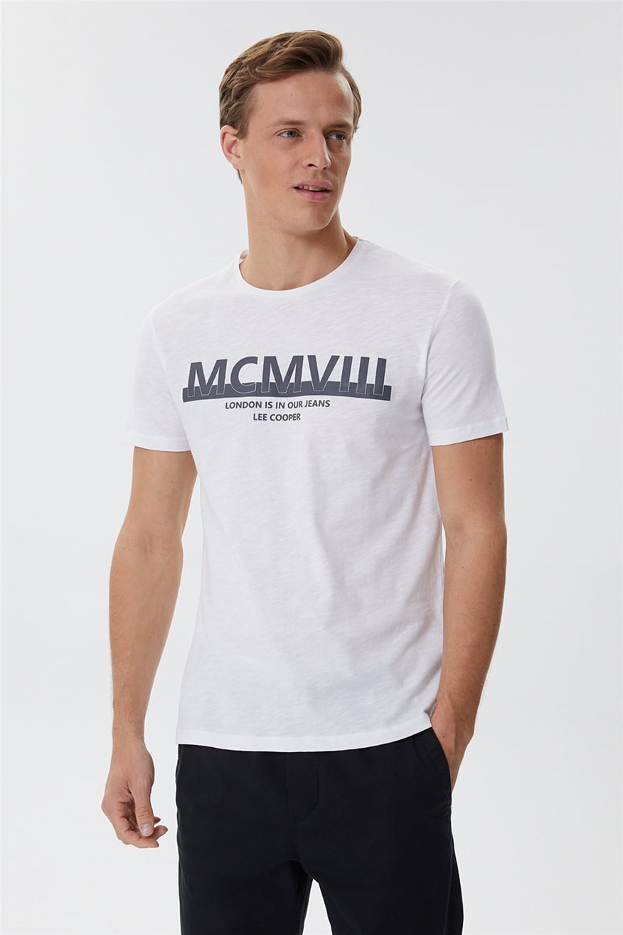 Evans Erkek O Yaka T-Shirt Beyaz