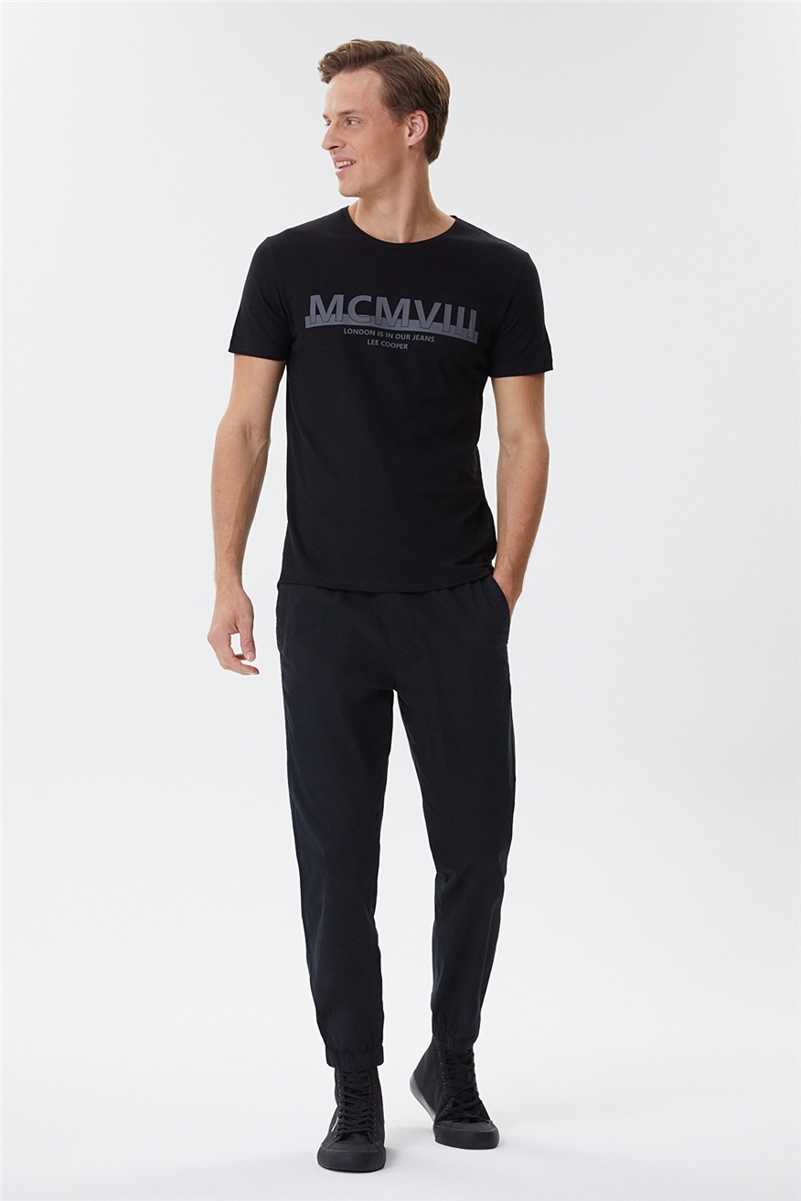 Evans Erkek O Yaka T-Shirt Siyah