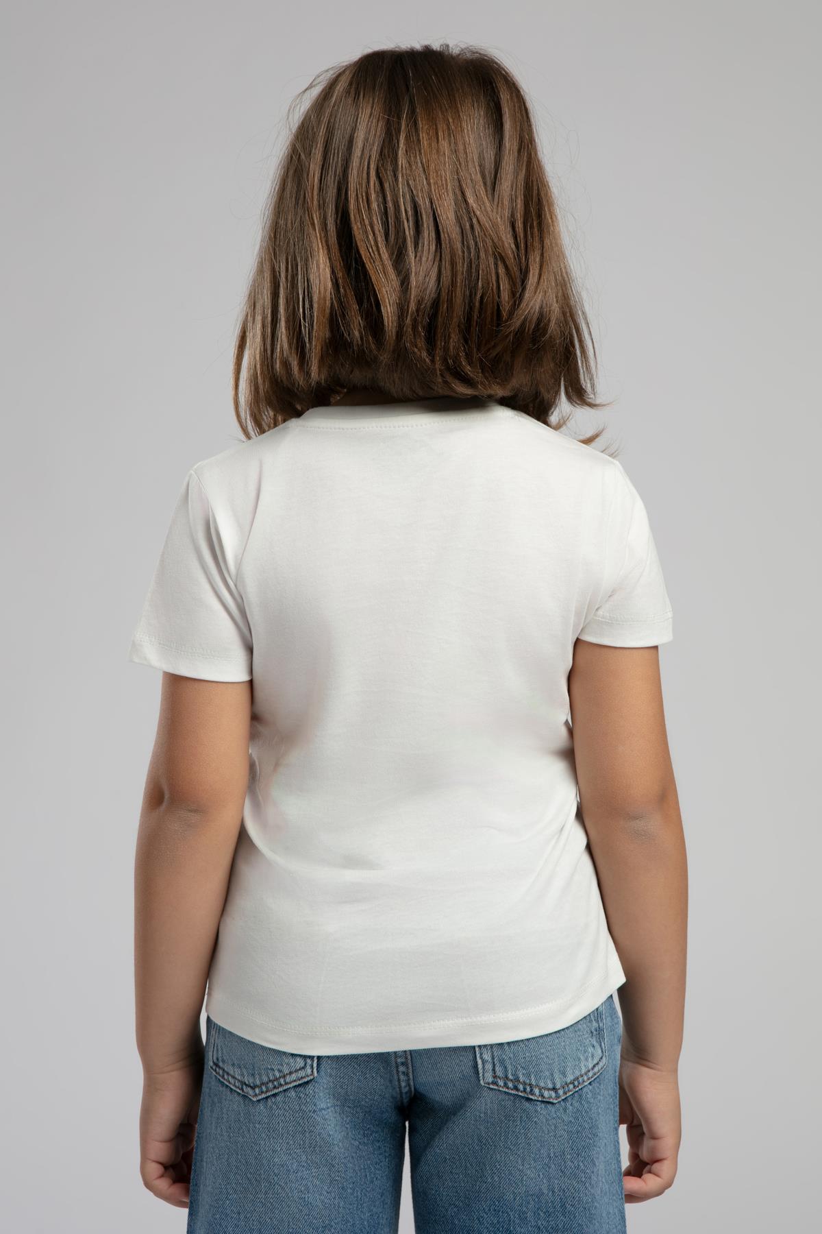 Exeter Kız Çocuk %100 Pamuk T-Shirt Ekru