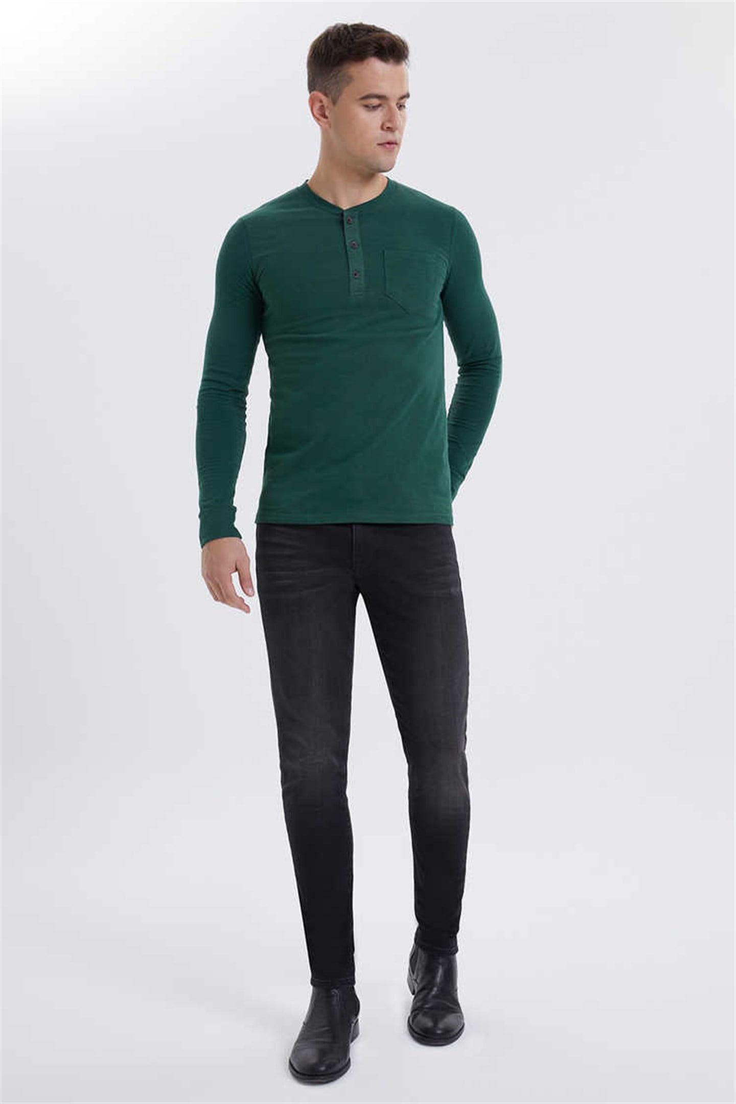FARIS ERKEK O YAKA PATLI SWEATSHIRT