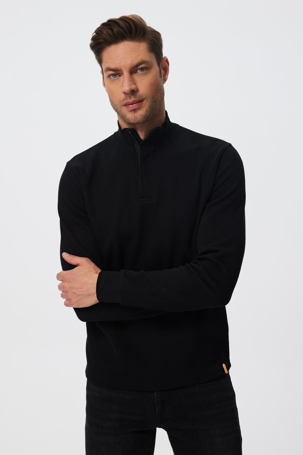Farrıs Erkek Patlı Sweatshırt Siyah 