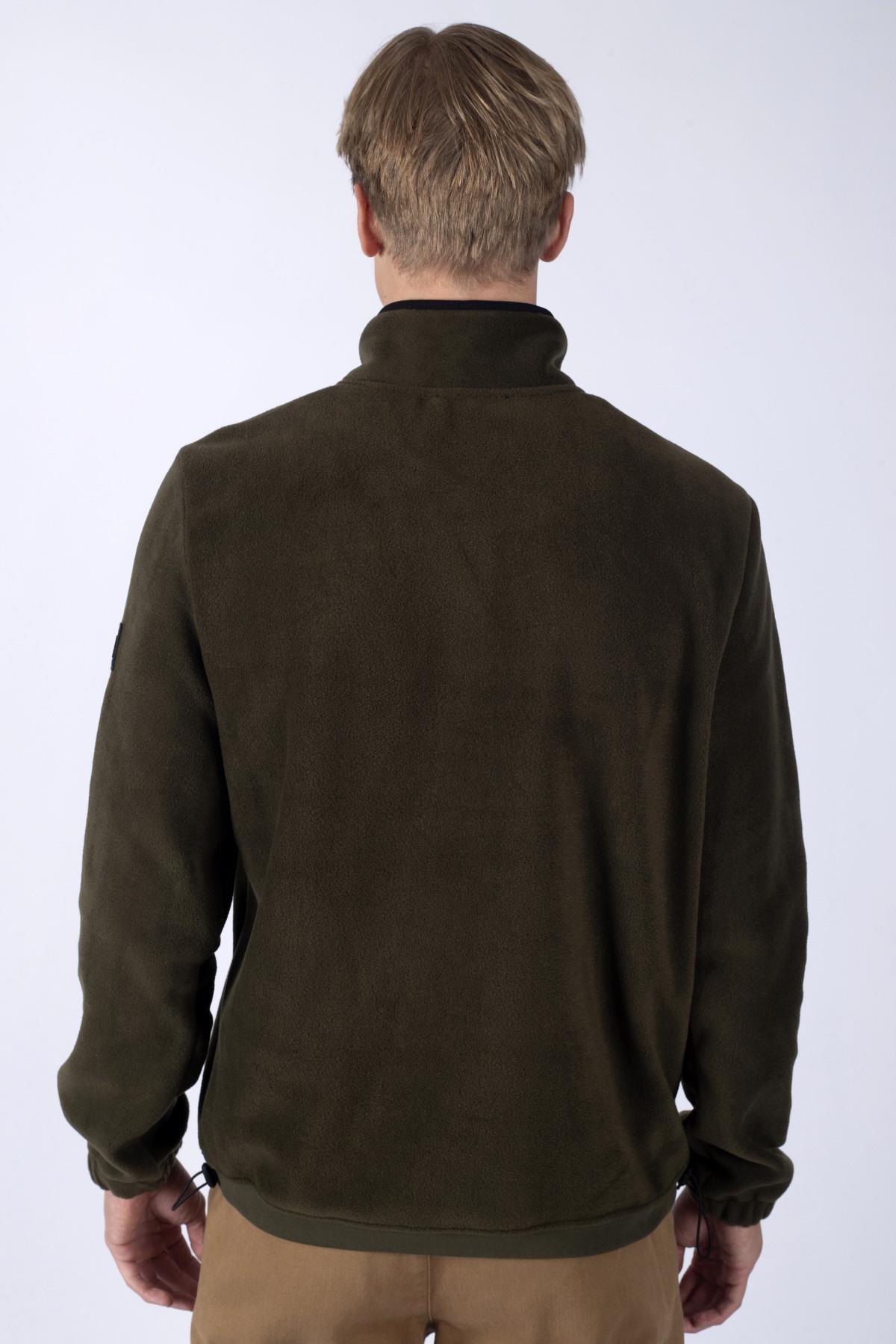 Felix Erkek Dik Yaka Polar Sweatshirt Haki