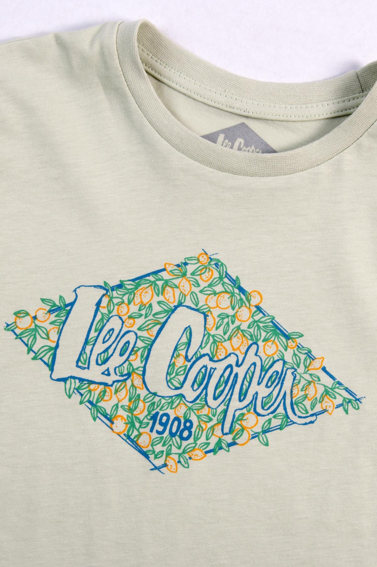 Flowers Kız Çocuk %100 Pamuk Örme T-Shirt Mint