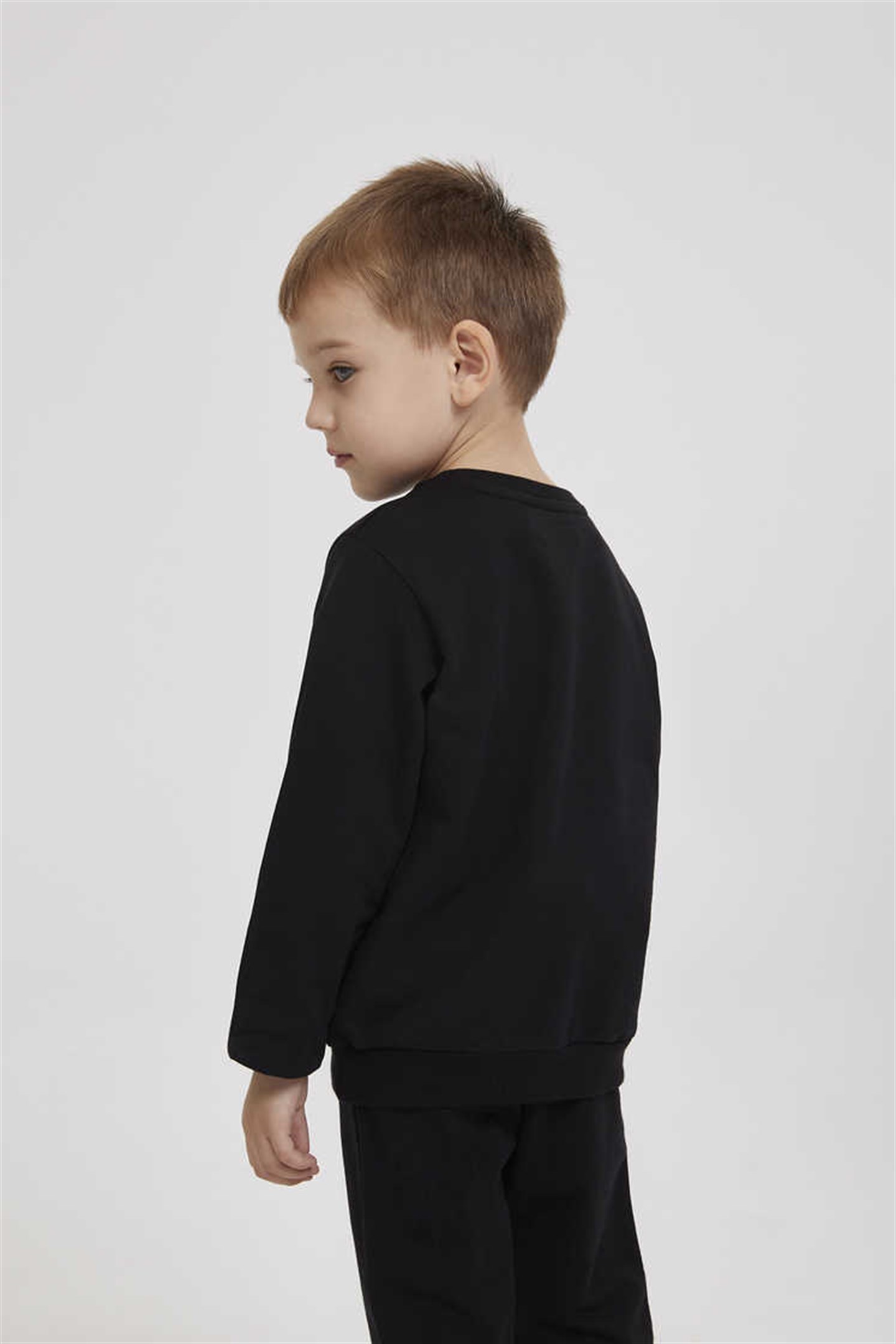 Flynn Erkek Çocuk O Yaka Sweatshirt Siyah