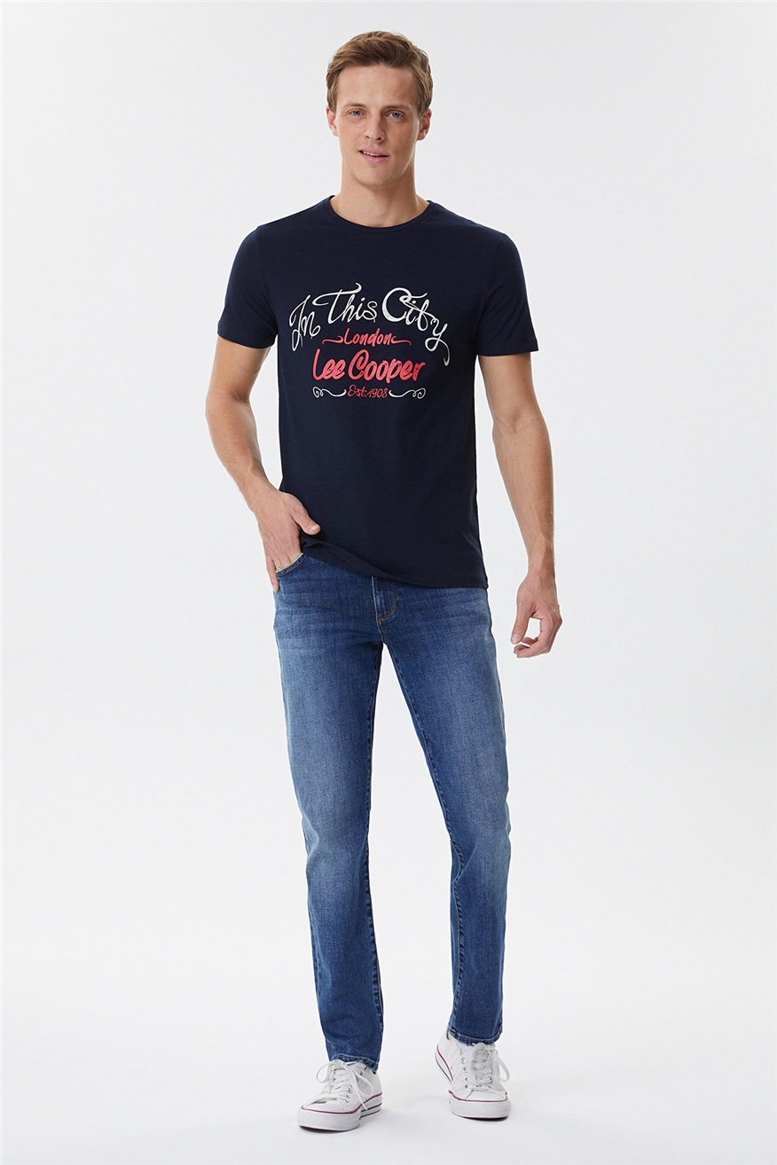 Fox Erkek O Yaka T-Shirt Lacivert