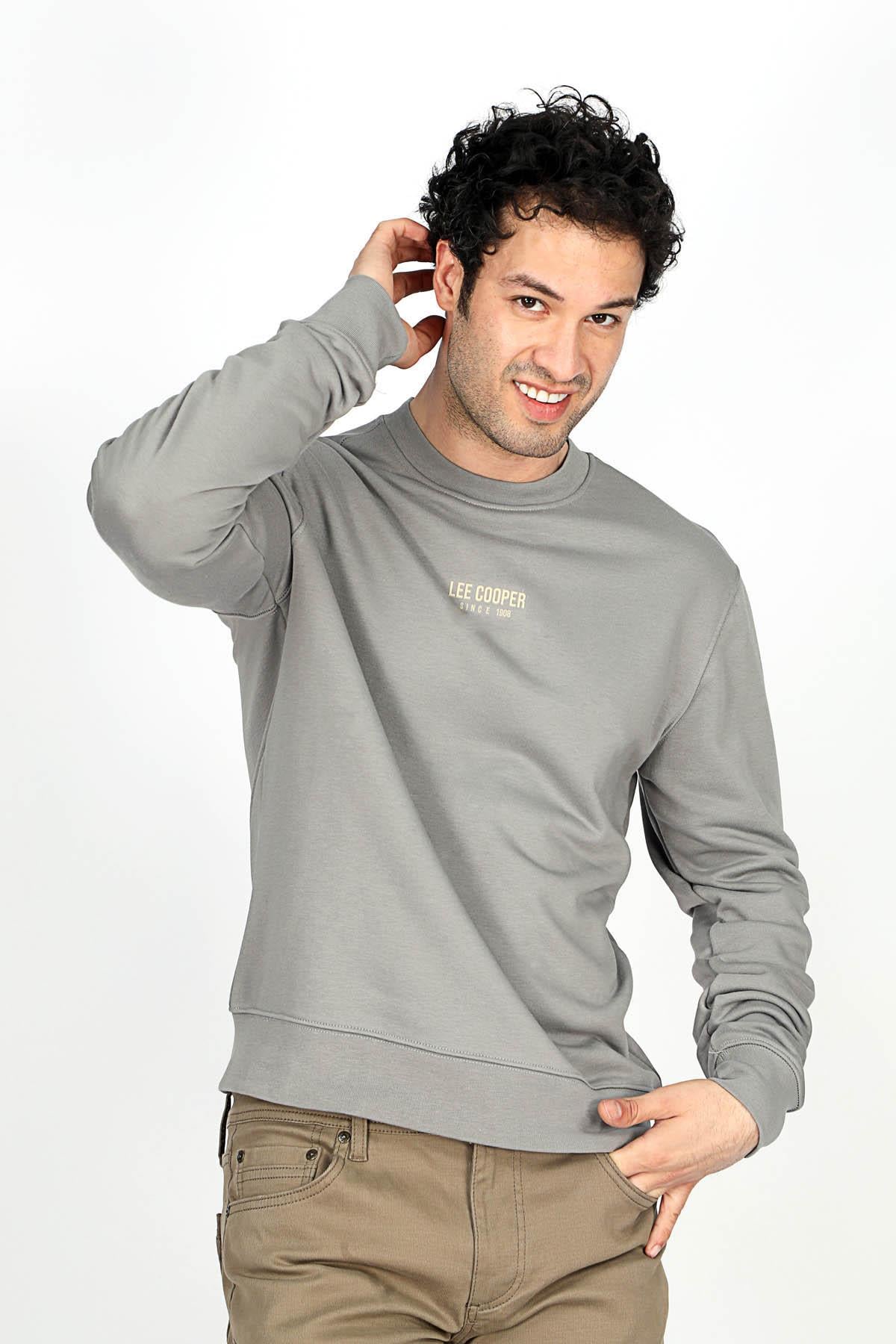 Frose Erkek O Yaka Sweatshirt Gri
