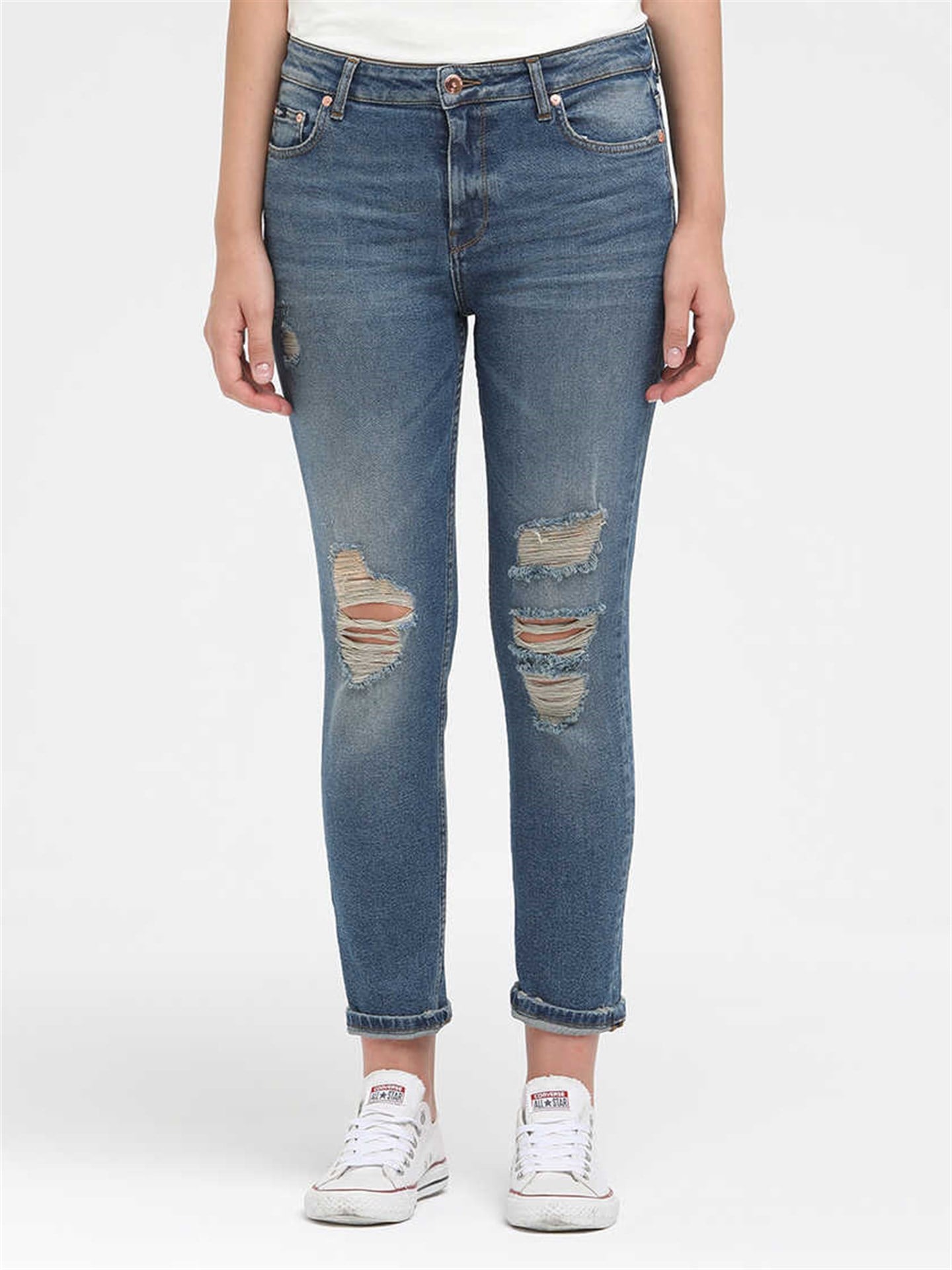 FUNNY KADIN DENIM BOYFRIEND PANTOLON
