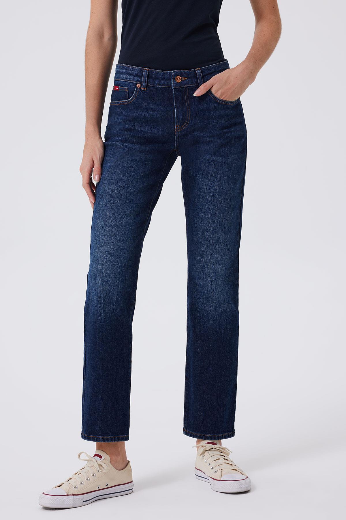 Funny Kadın Jean Pantolon Hıllary Dark Blue