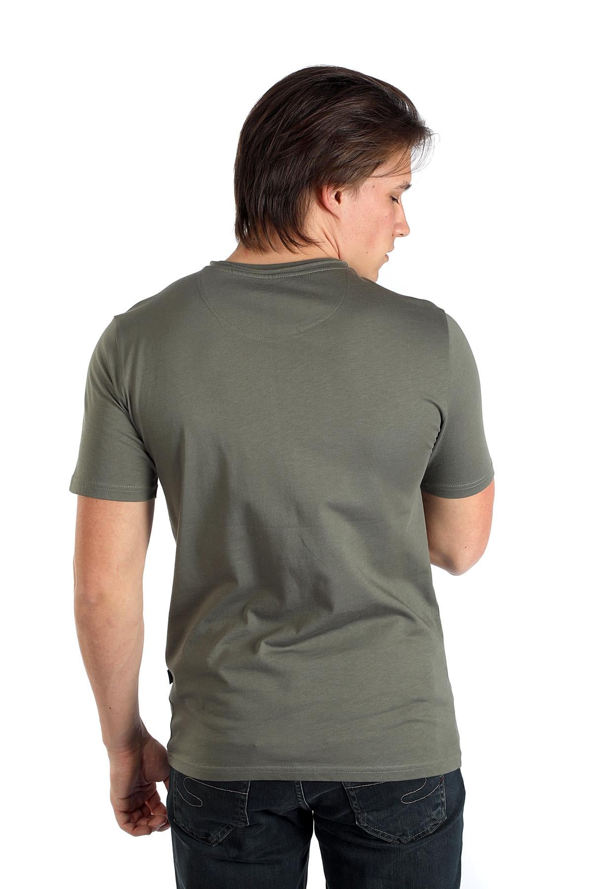 Gael Erkek %100 Pamuk O Yaka T-Shirt Haki
