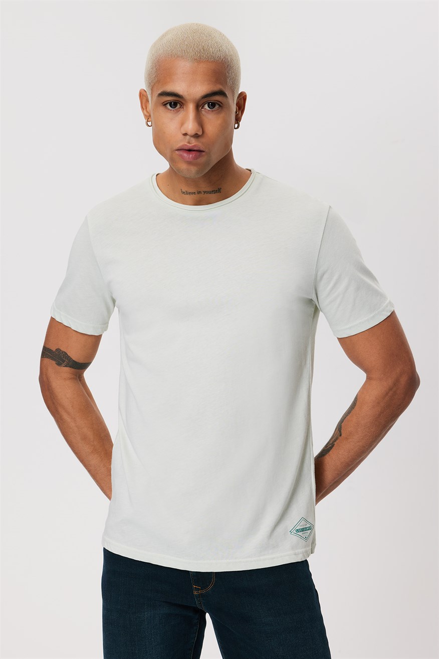 Gael Erkek %100 Pamuk O Yaka T-Shirt Mint