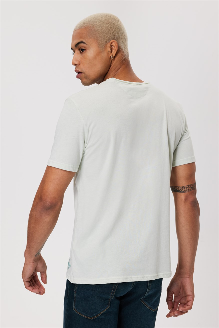 Gael Erkek %100 Pamuk O Yaka T-Shirt Mint