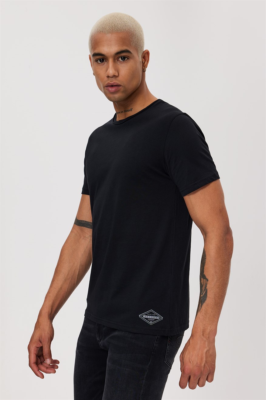 Gael Erkek %100 Pamuk O Yaka T-Shirt Siyah