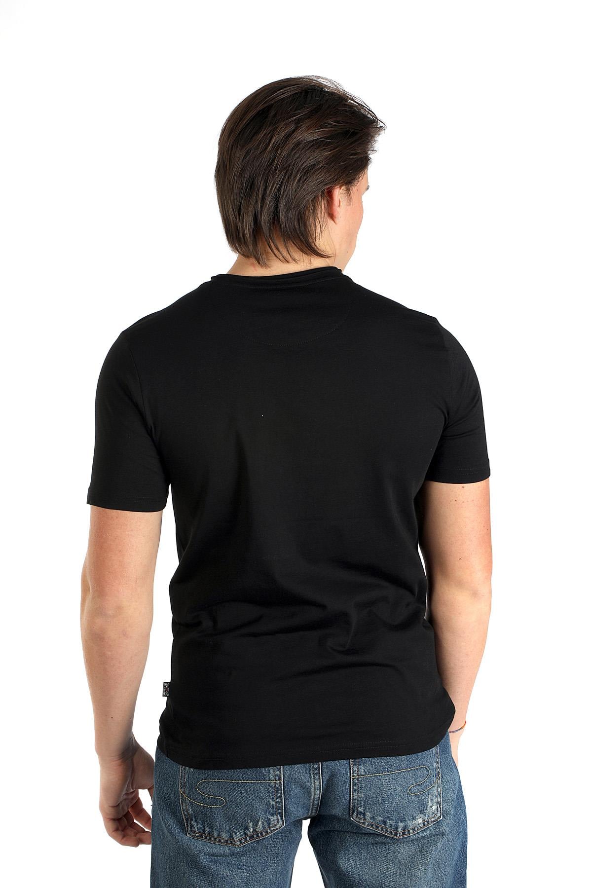 Gael Erkek %100 Pamuk O Yaka T-Shirt Siyah