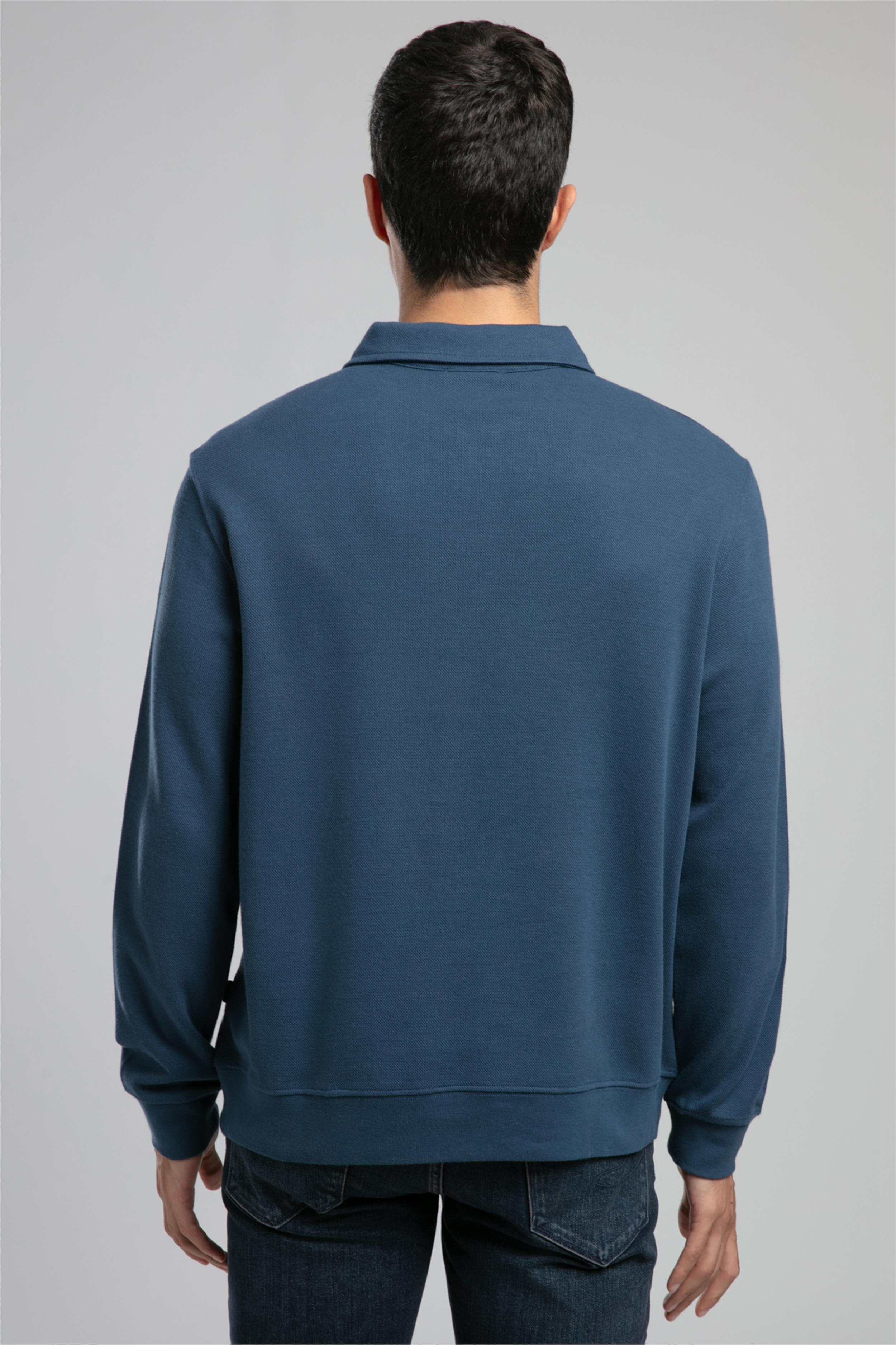 Gale Erkek Polo Yaka Sweatshirt Mavi