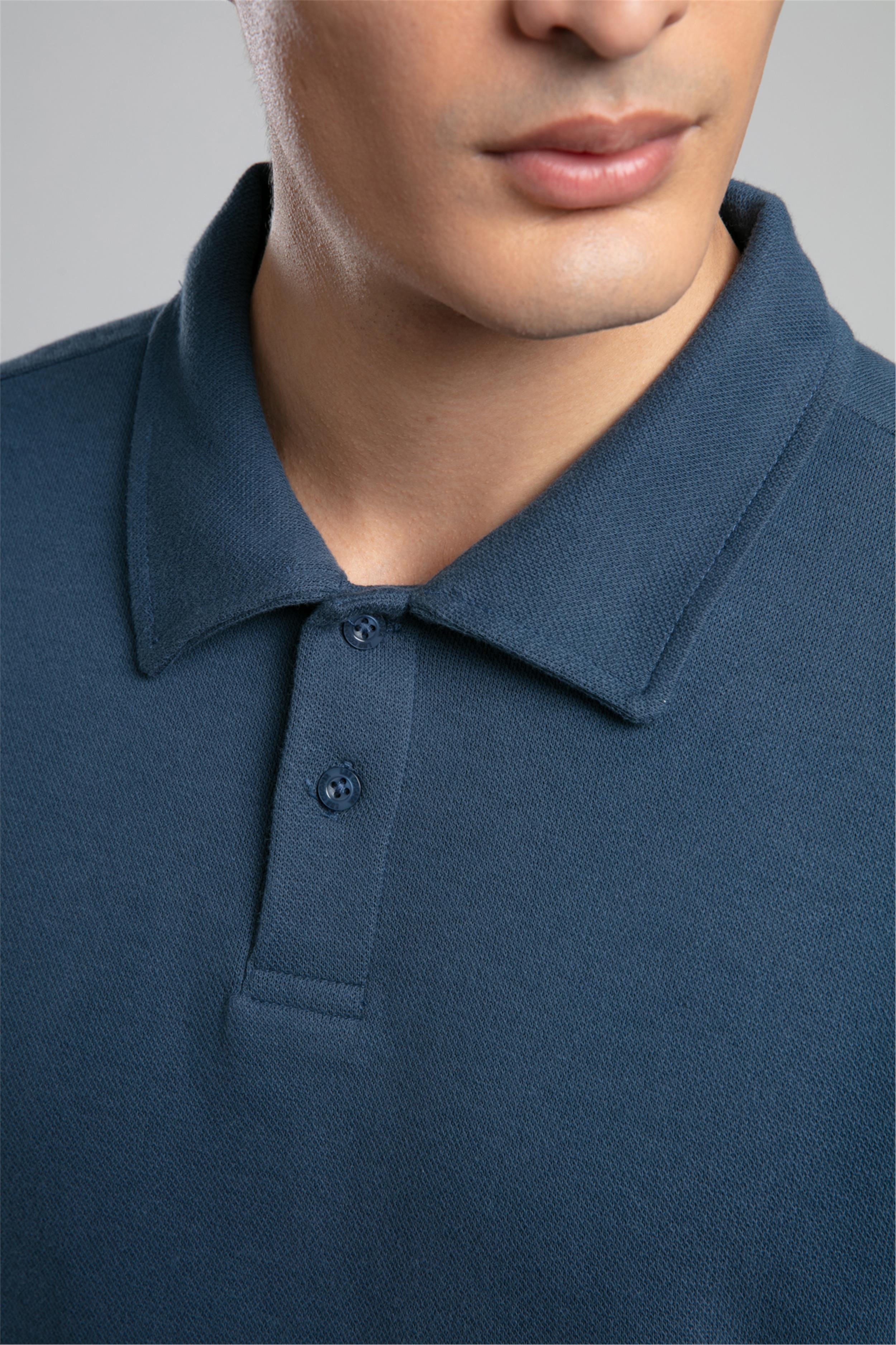 Gale Erkek Polo Yaka Sweatshirt Mavi