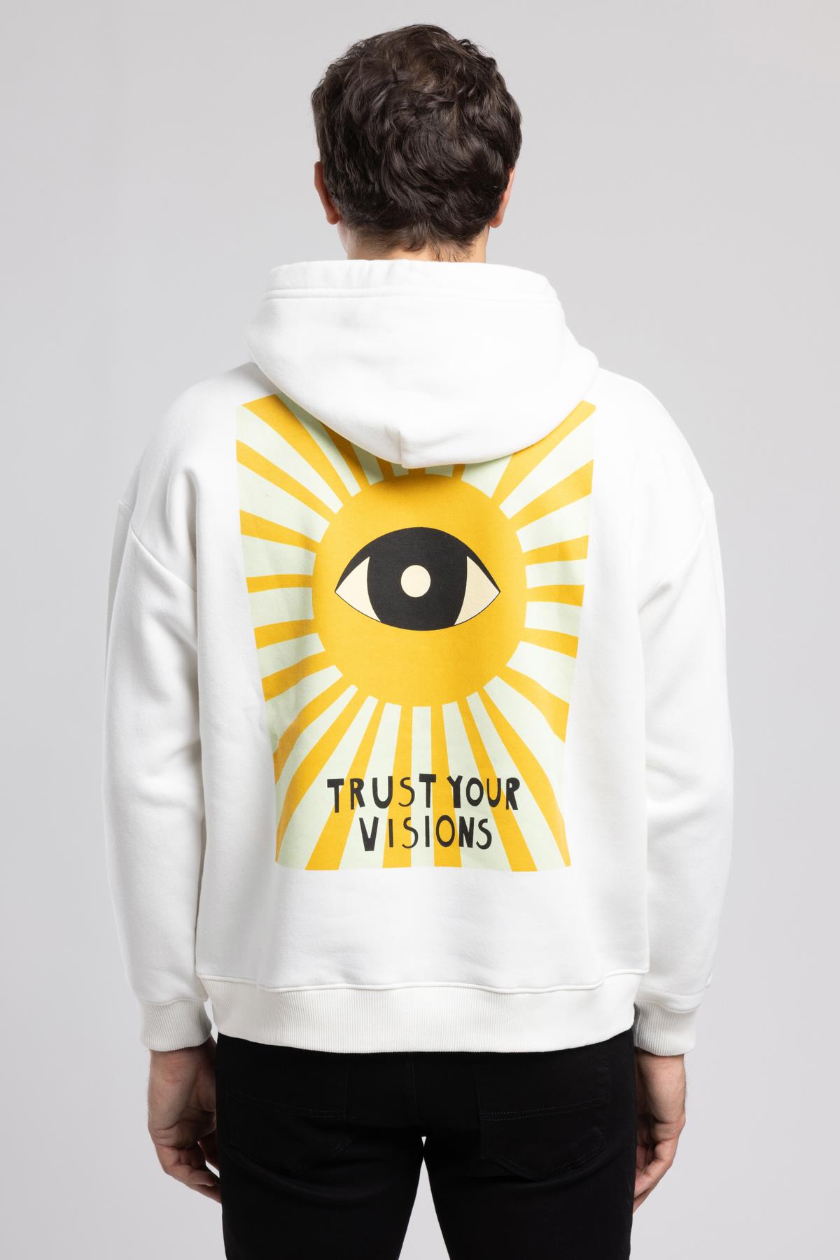 Garci Erkek Kapüşonlu Sweatshirt Beyaz