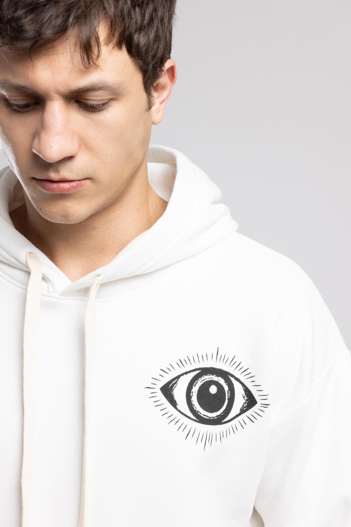Garci Erkek Kapüşonlu Sweatshirt Beyaz