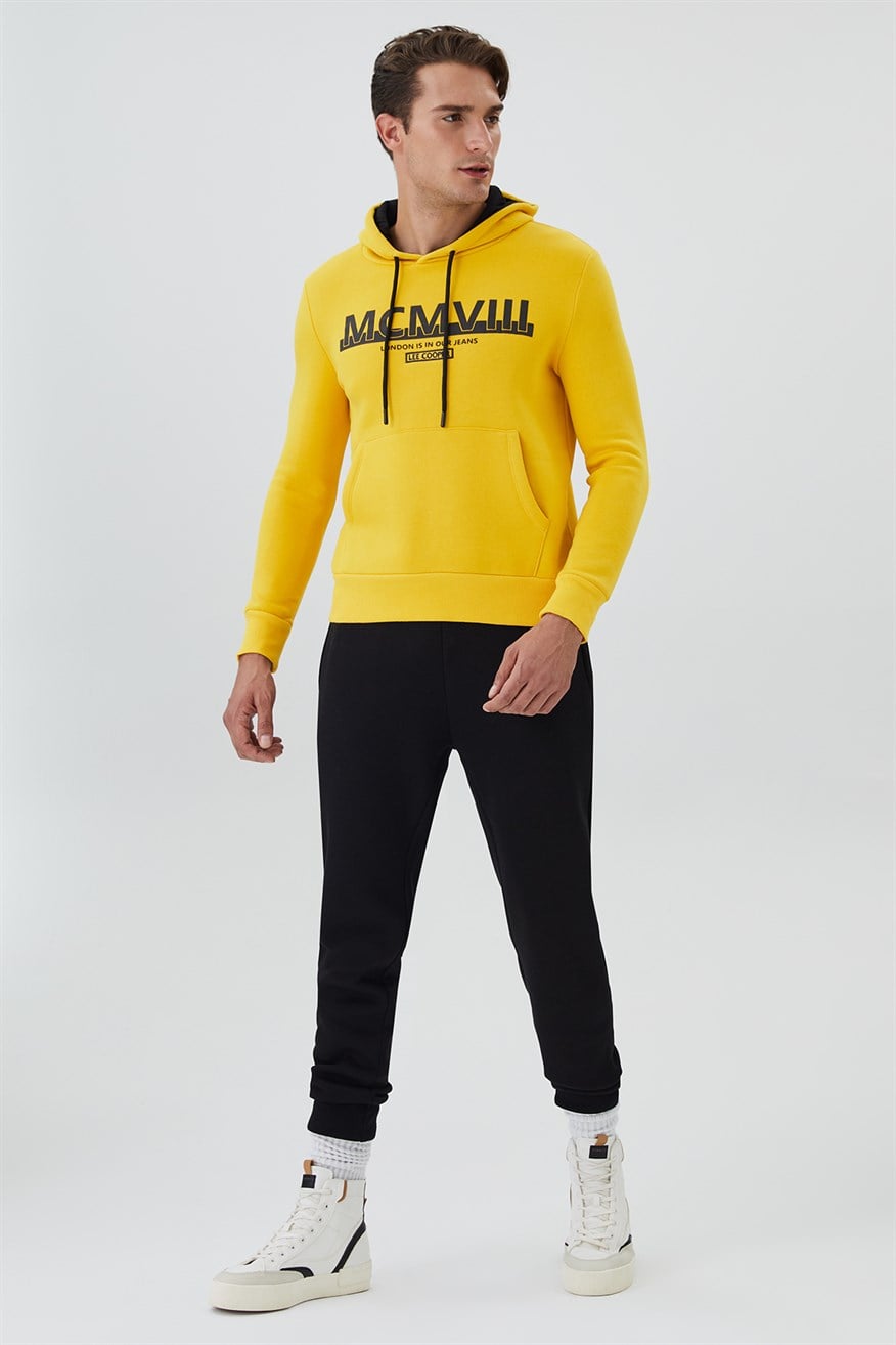 Garen Erkek Kapüşonlu Sweatshırt K.Sarı