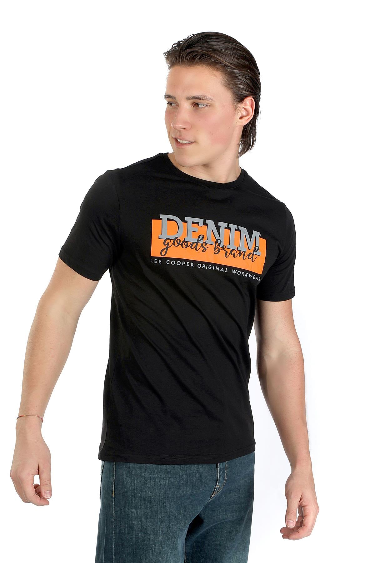 Grant Erkek %100 Pamuk O Yaka T-Shirt Siyah