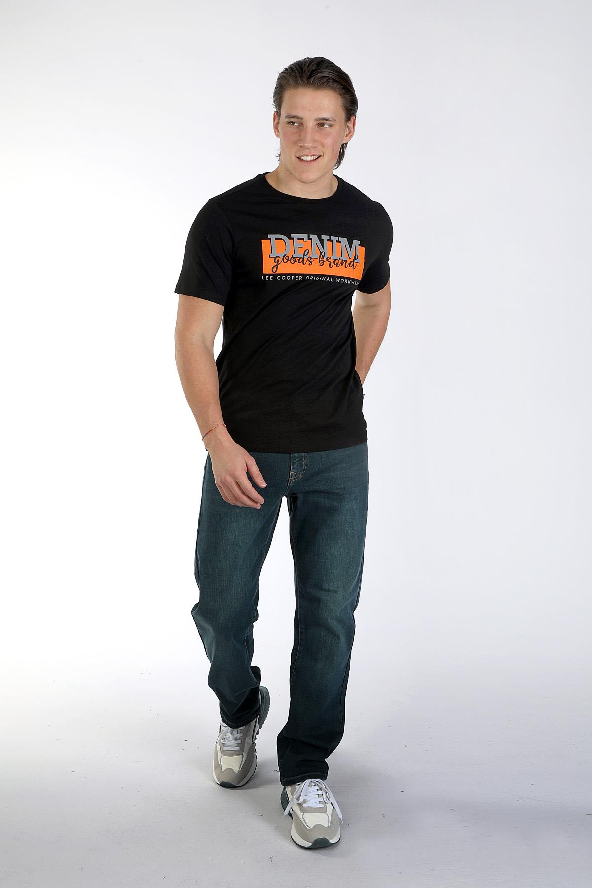 Grant Erkek %100 Pamuk O Yaka T-Shirt Siyah