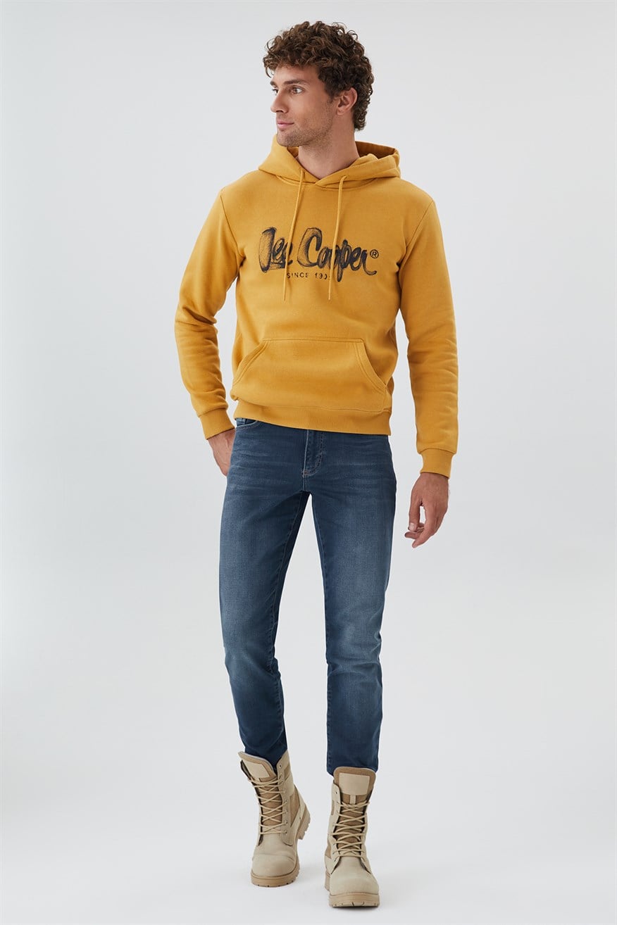Gregory Erkek Kapüşonlu Sweatshirt Hardal