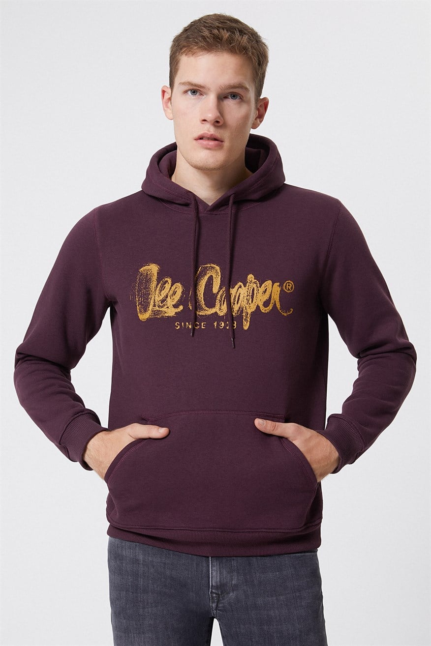 Gregory Erkek Kapüşonlu Sweatshirt Mürdüm