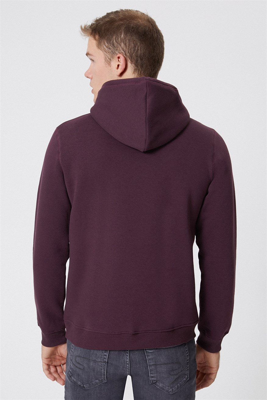 Gregory Erkek Kapüşonlu Sweatshirt Mürdüm