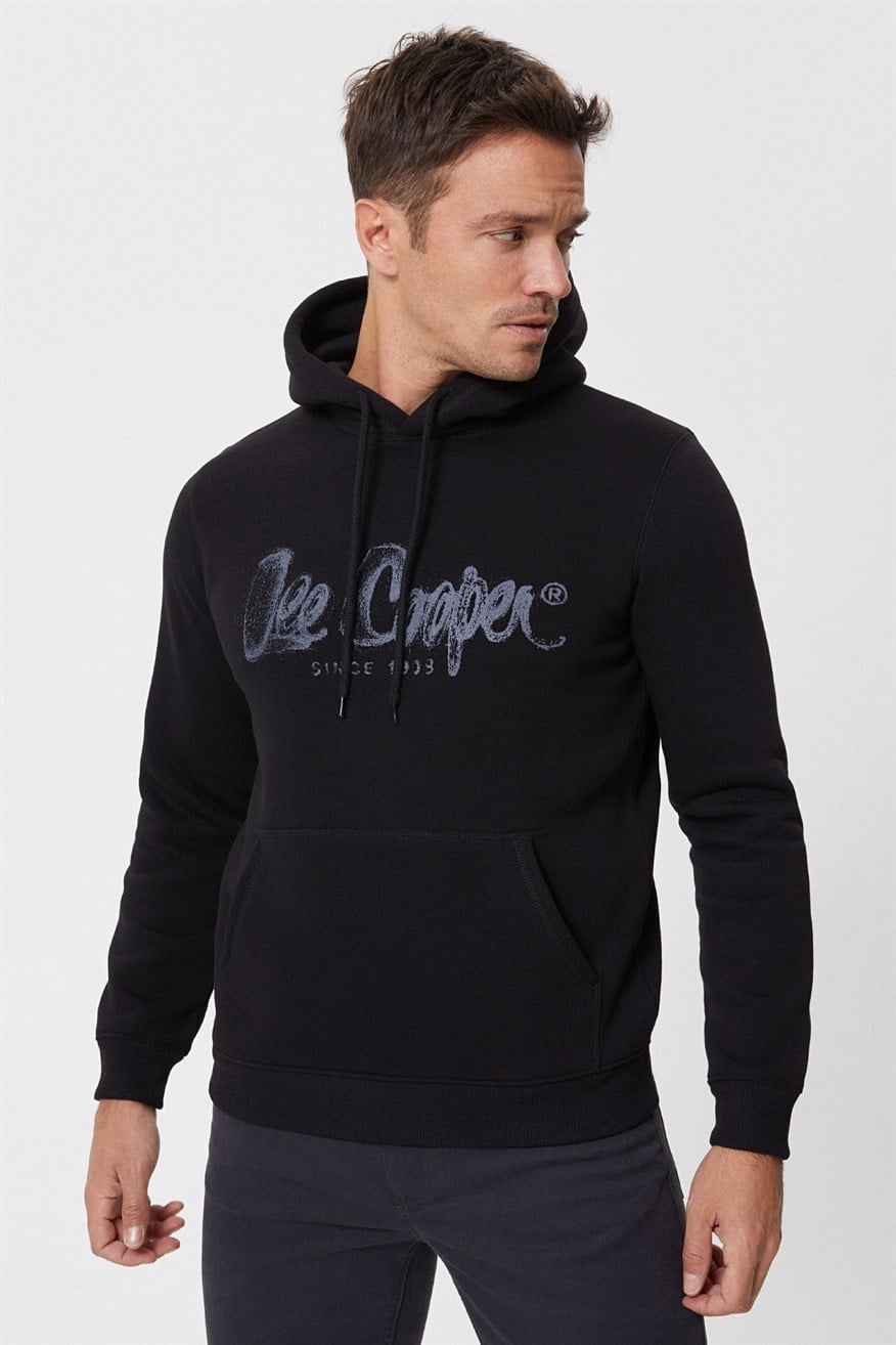 Gregory Erkek Kapüşonlu Sweatshirt Siyah