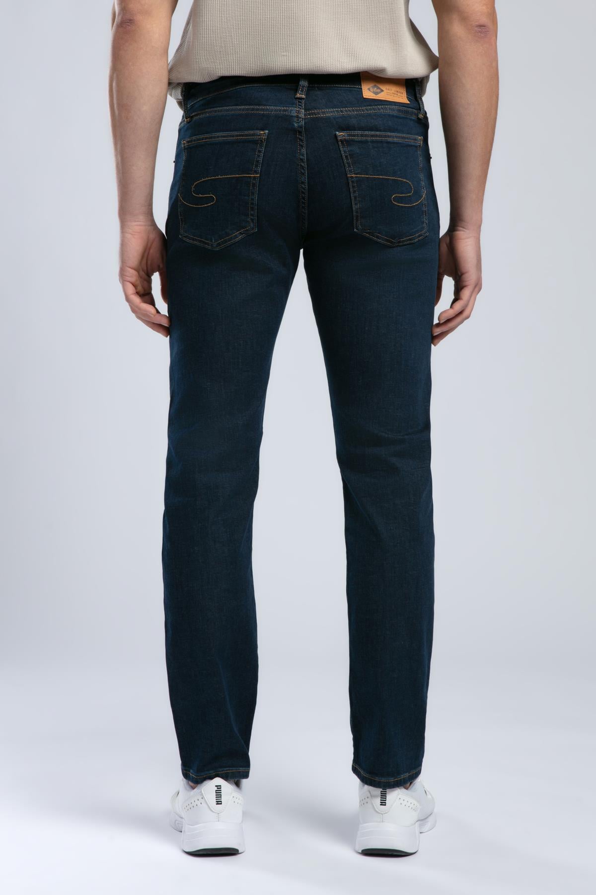 Harry Erkek Straıght Normal Kesim Normal Bel Düz Paça Jean Pantolon Mavi