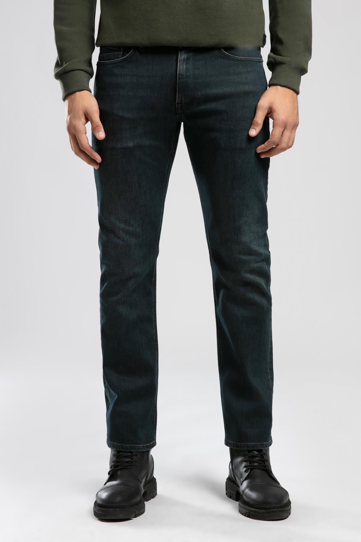 Harry Erkek Straıght Normal Kesim Normal Bel Düz Paça Jean Pantolon Yeşil