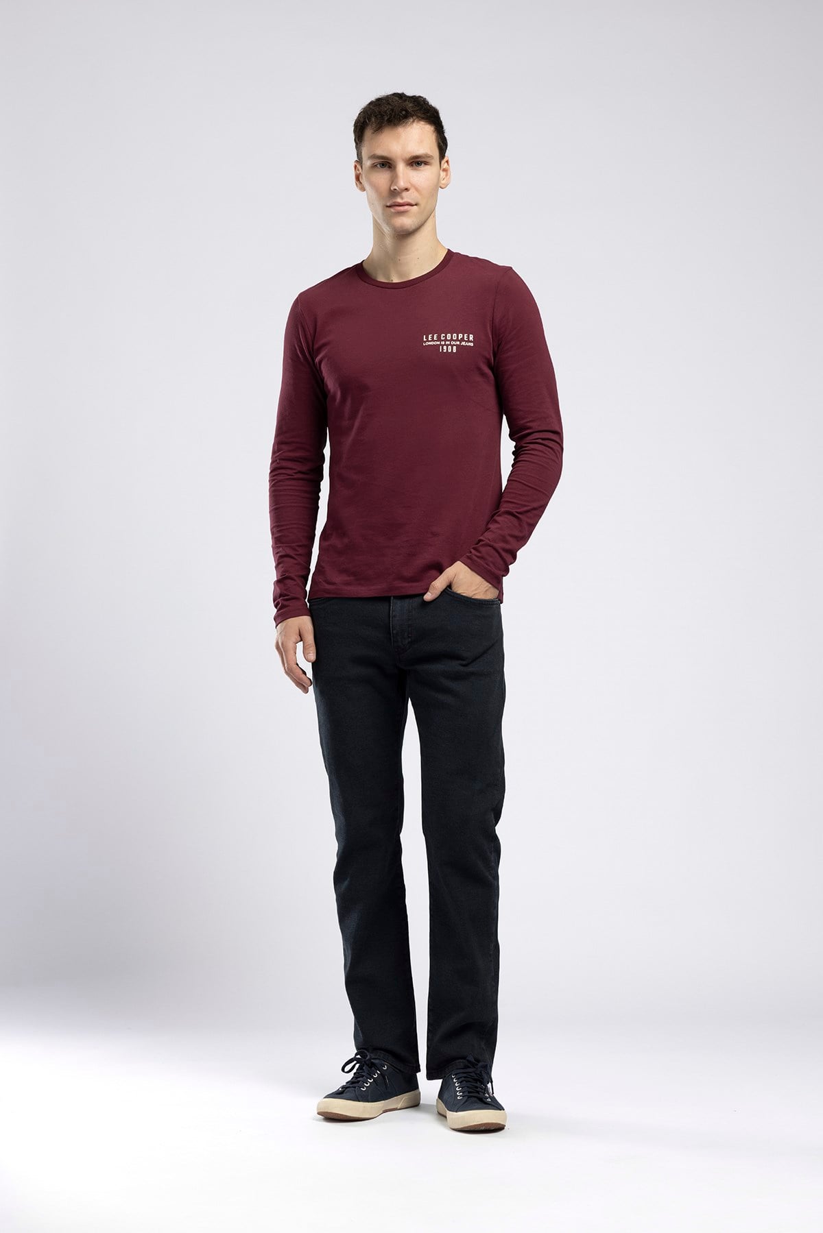 Harry Erkek Straight Normal Bel Düz Paça Jean Siyah Premium Doku