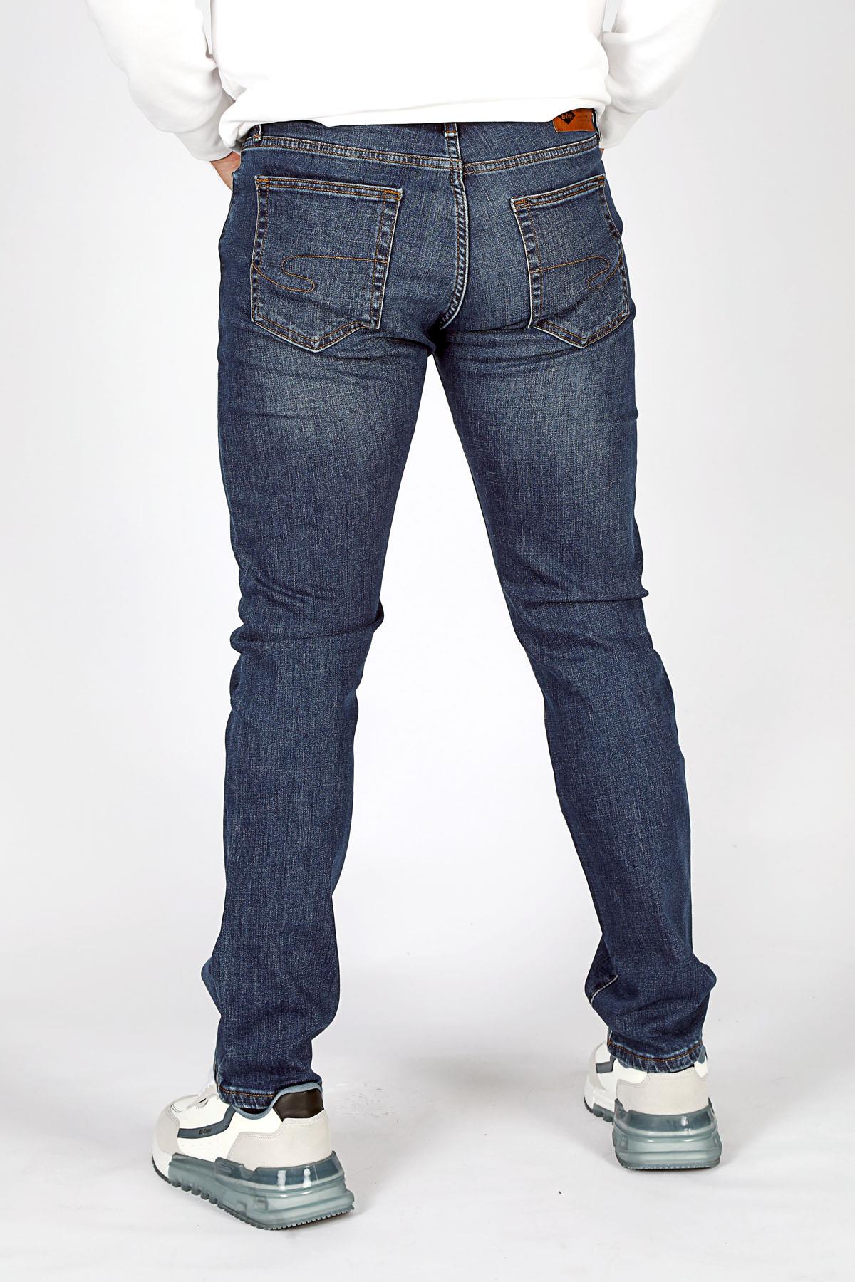 Harry Erkek Straıght Normal Kesim Normal Bel Düz Paça Jean Pantolon Mavi