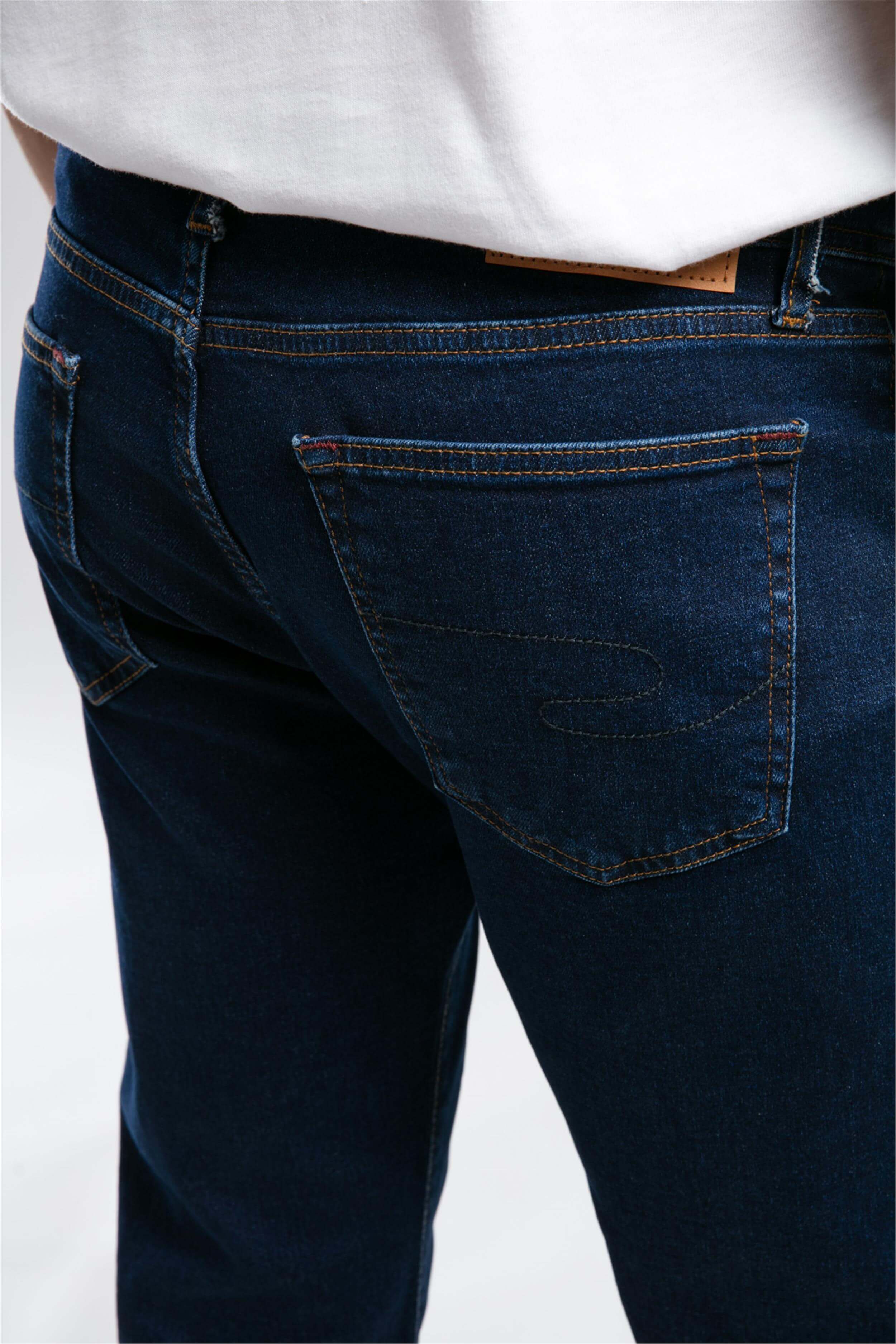 Harry Erkek Straıght Normal Kesim Normal Bel Düz Paça Jean Pantolon Mavi