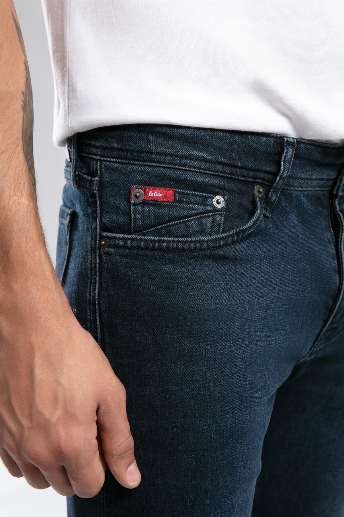 Harry Erkek Straıght Normal Kesim Normal Bel Düz Paça Jean Pantolon Mavi