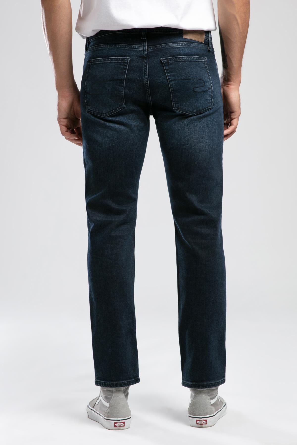 Harry Erkek Straıght Normal Kesim Normal Bel Düz Paça Jean Pantolon Mavi