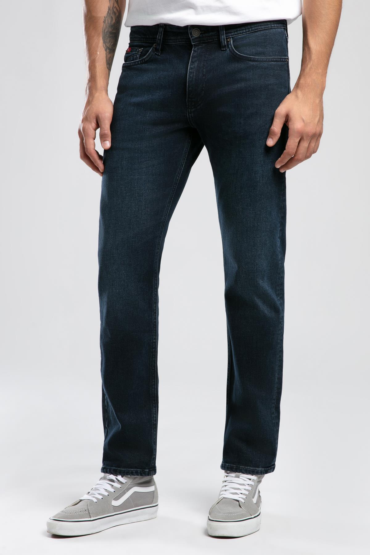 Harry Erkek Straıght Normal Kesim Normal Bel Düz Paça Jean Pantolon Mavi