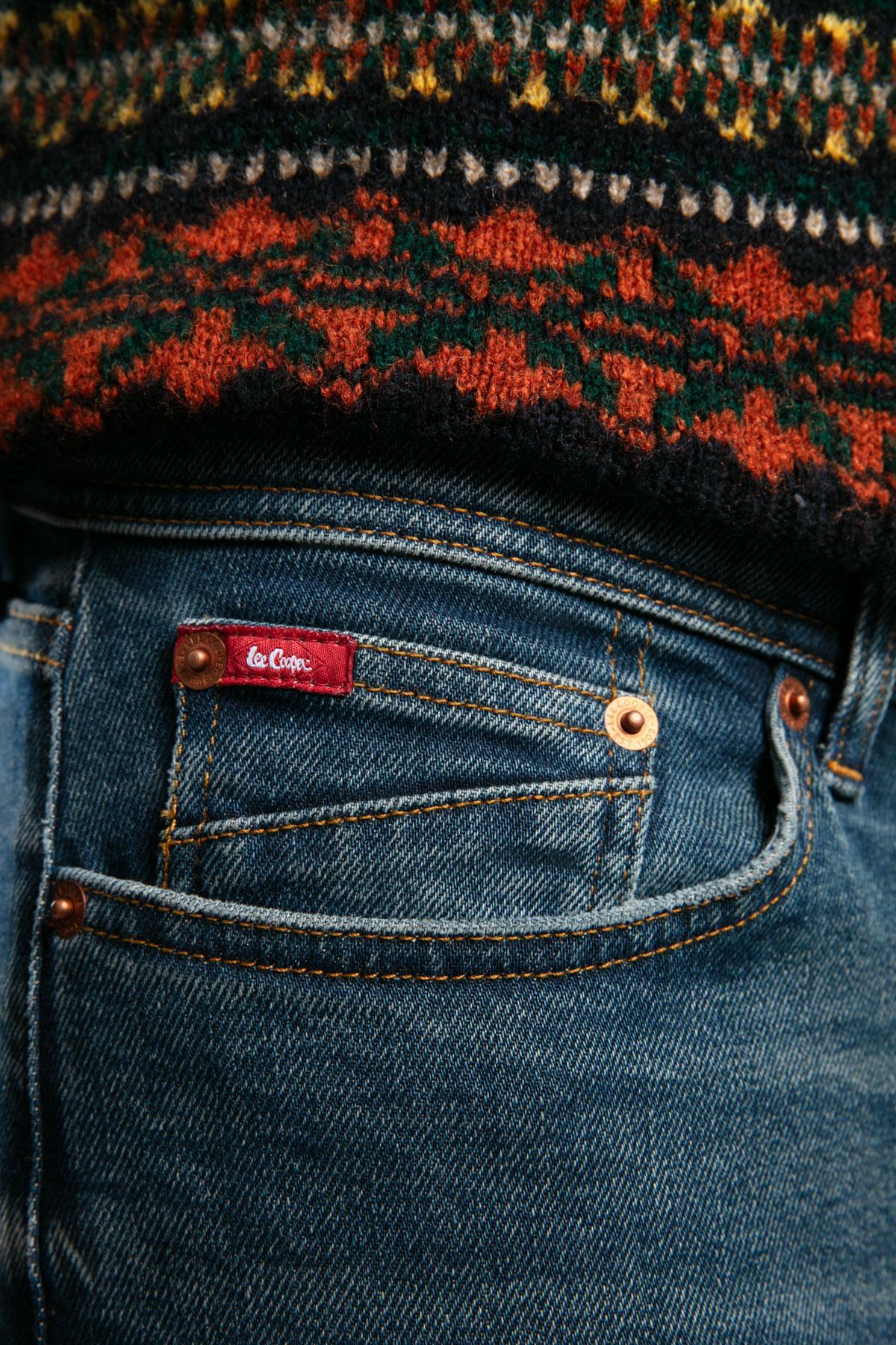 Harry Erkek Straıght Normal Kesim Normal Bel Düz Paça Jean Pantolon Mavi