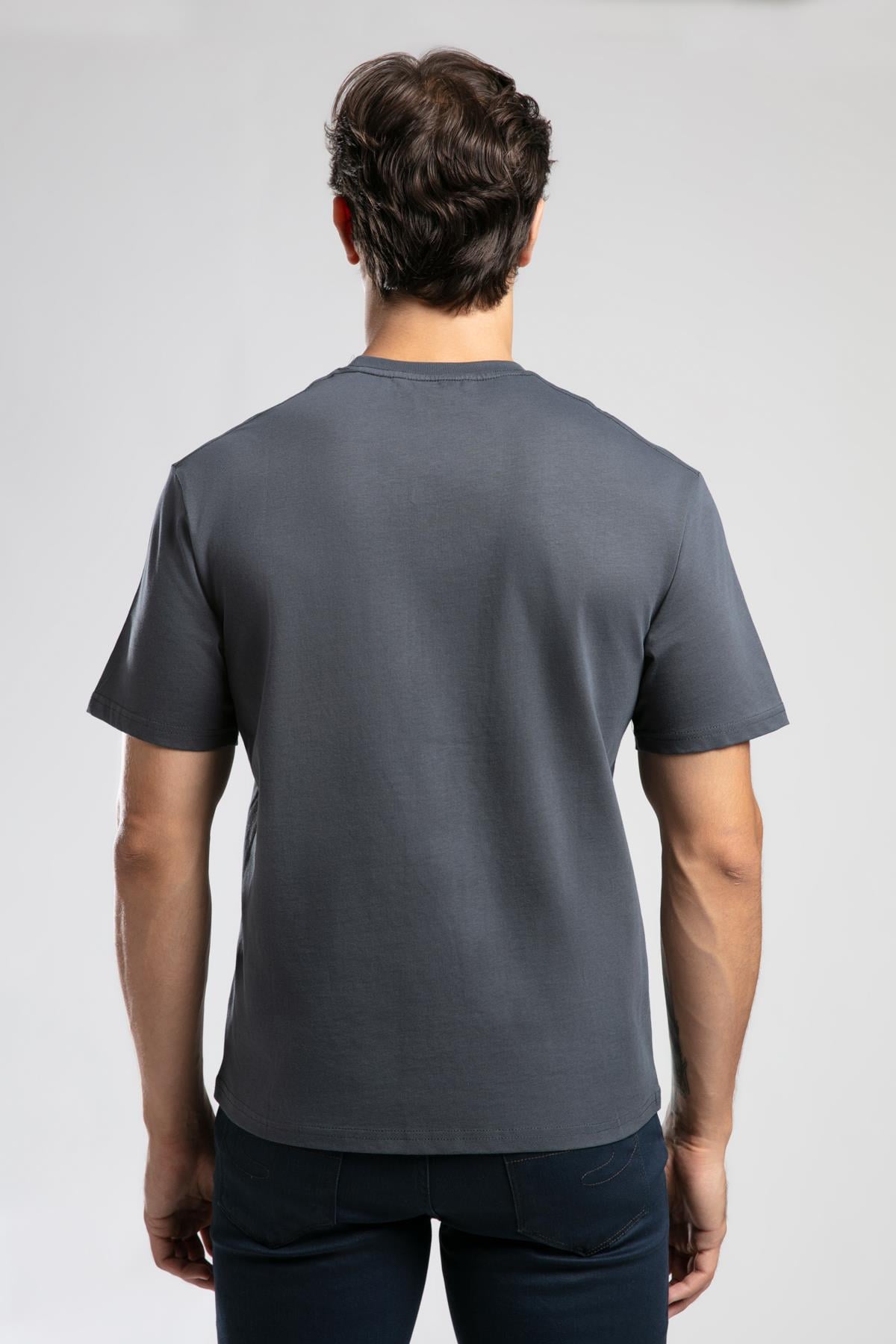 Hevass Erkek O Yaka T-Shirt İndigo